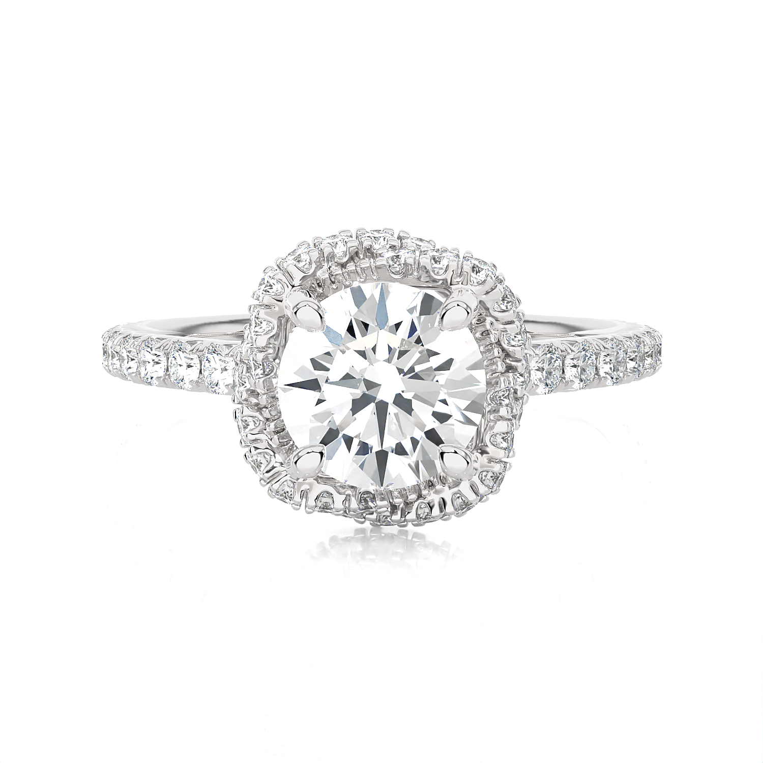 Shinny Cushion Engagement Ring