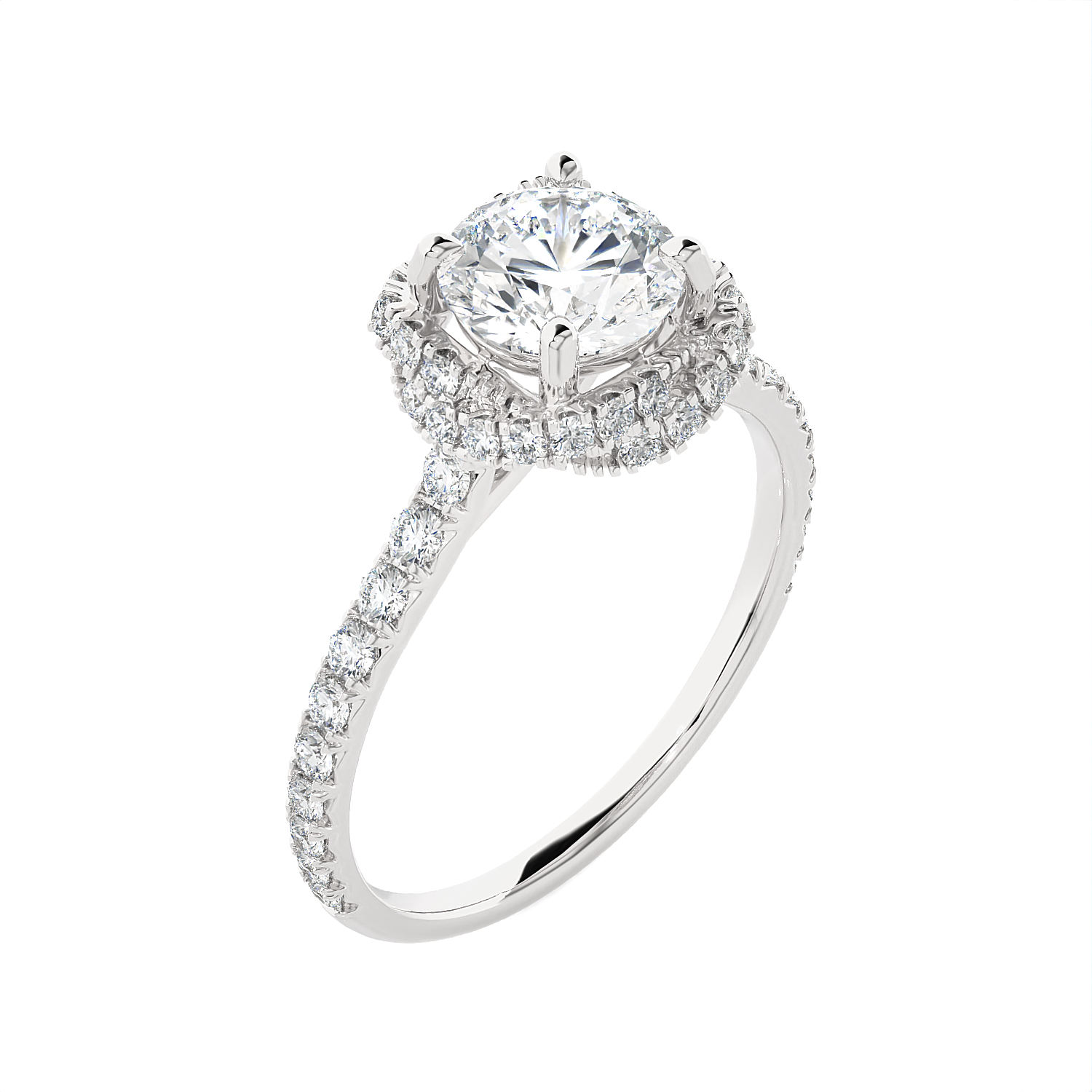 Shinny Cushion Engagement Ring