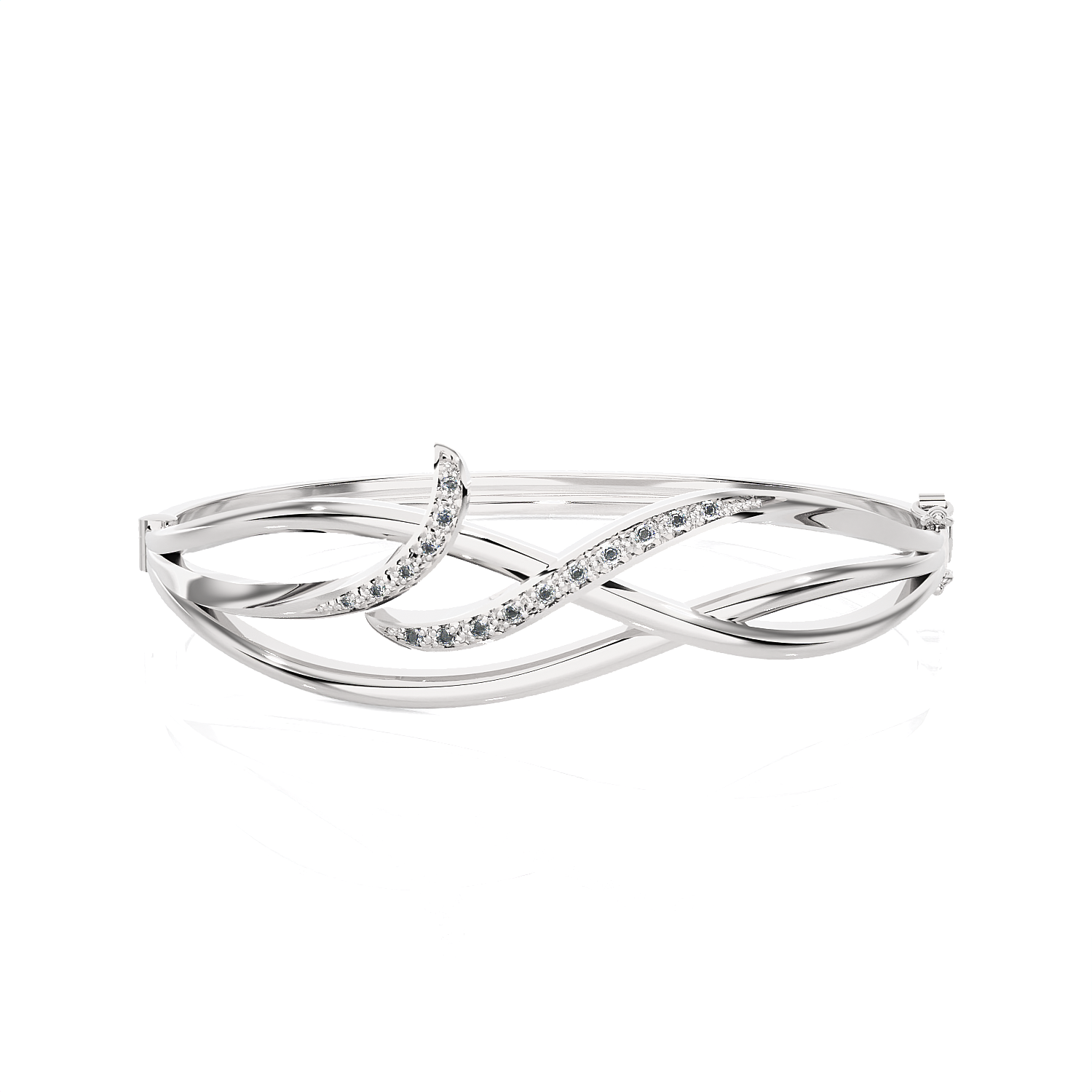 Interwoven Free Form Art Delicate Bangle Bracelet