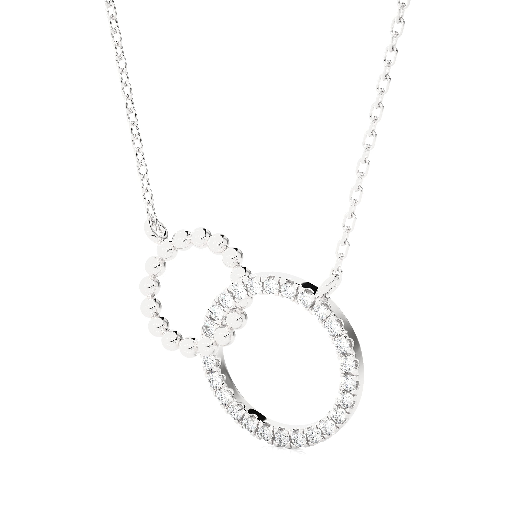 Intertwined Duet Diamond Circle Necklace