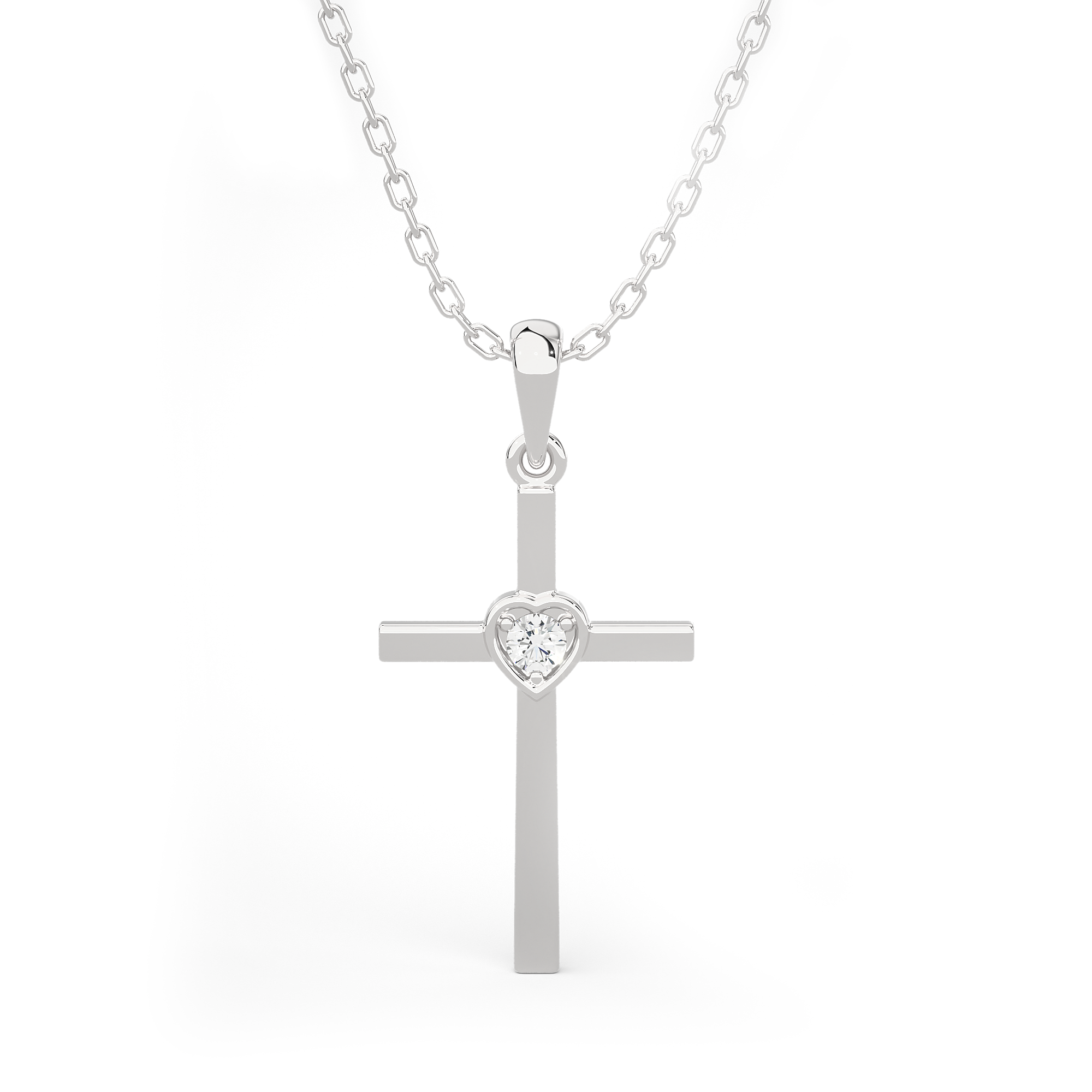 Sleek Cross Diamond Necklace