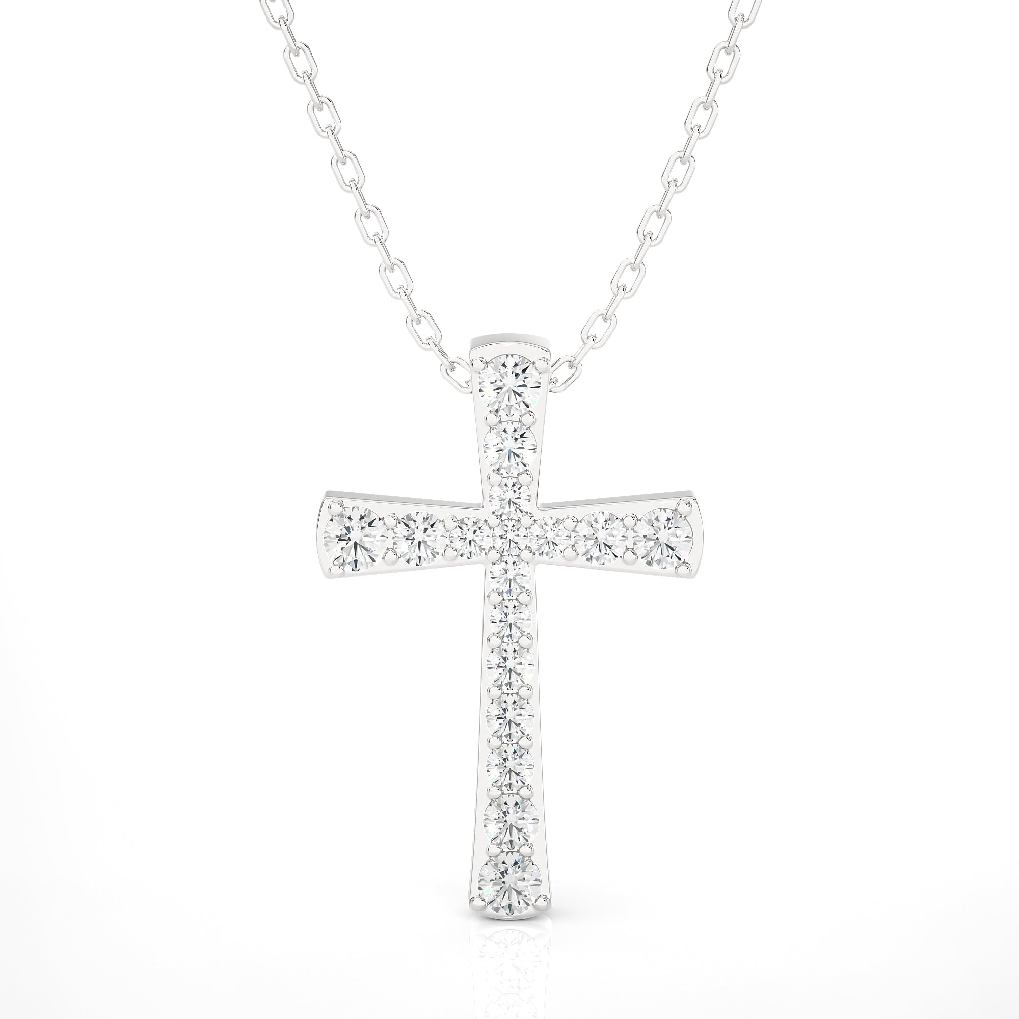 Graduating Diamond Cross Necklace