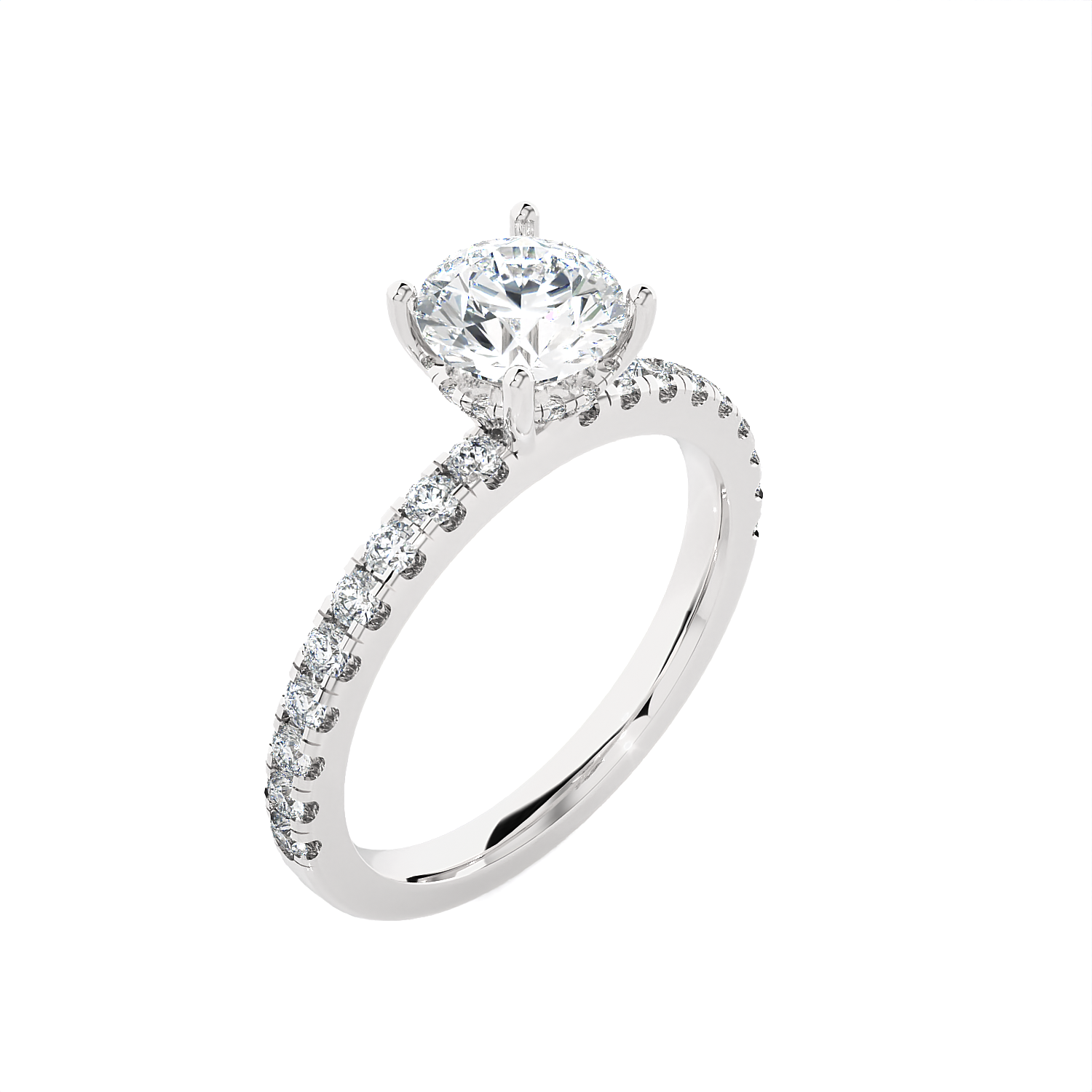 French Pave Engagement Ring