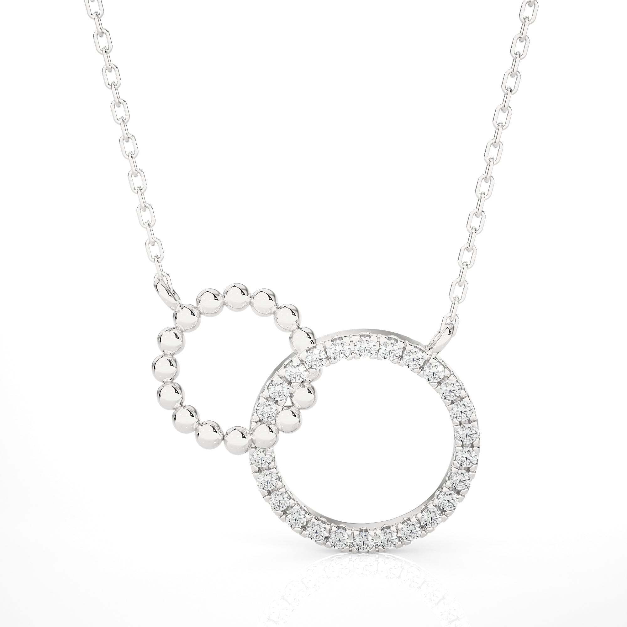 Intertwined Duet Diamond Circle Necklace