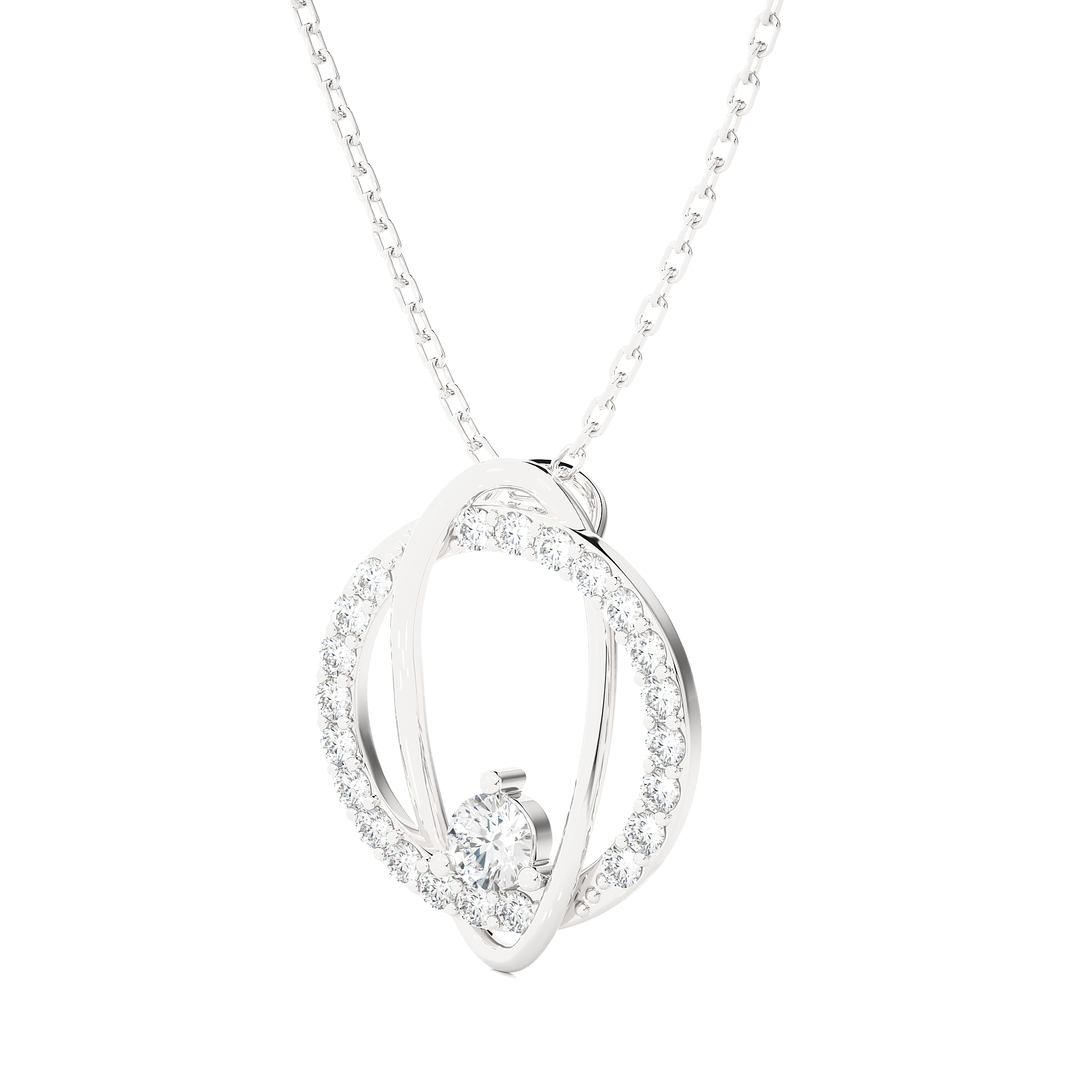 Interlocked Diamond Necklace