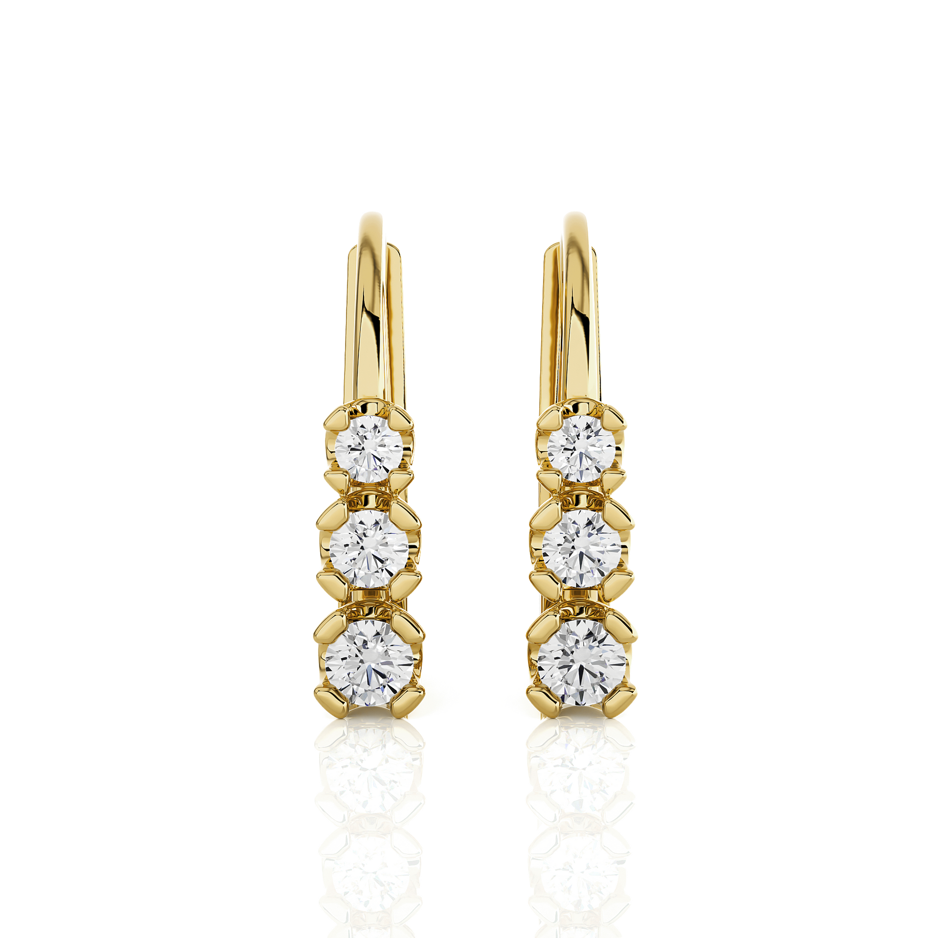 THREE TYPES SPARKLY DIAMOND EARRINGS