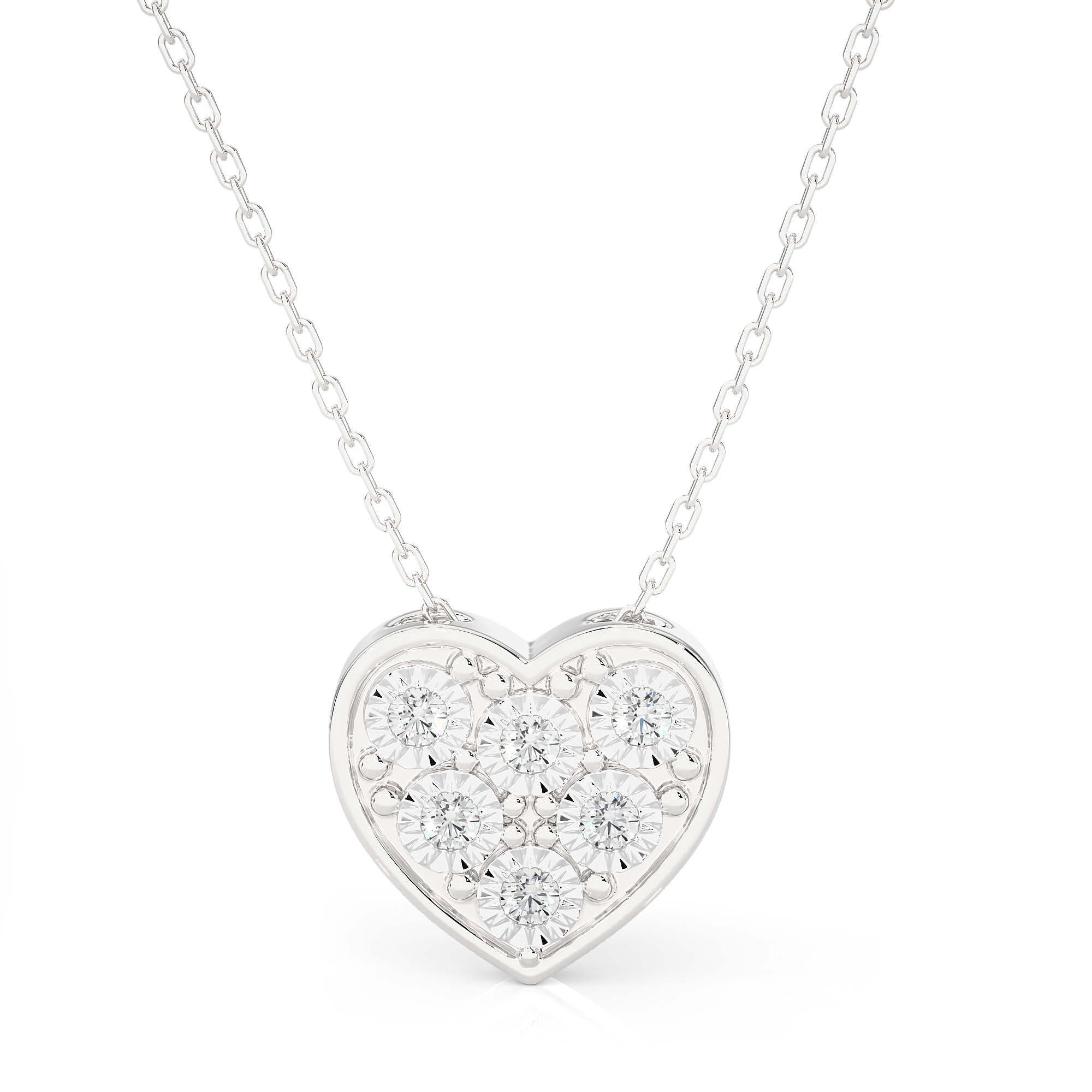 Petite Heart Cluster Diamond Necklace