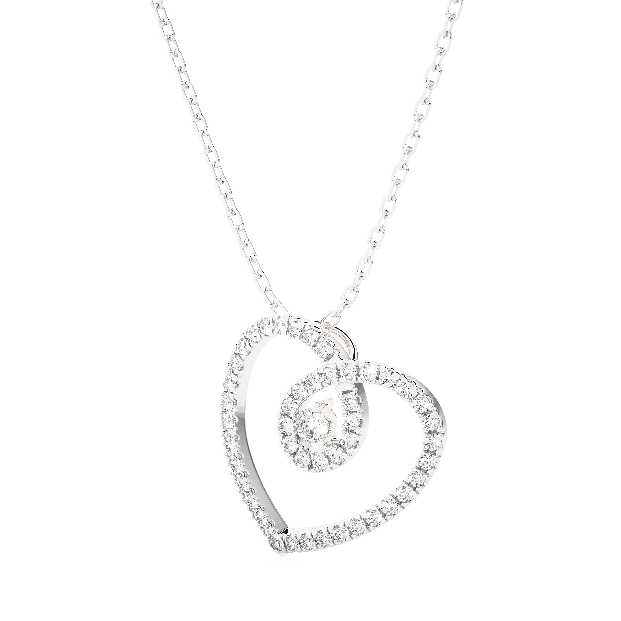 Marine Diamond Heart Necklace