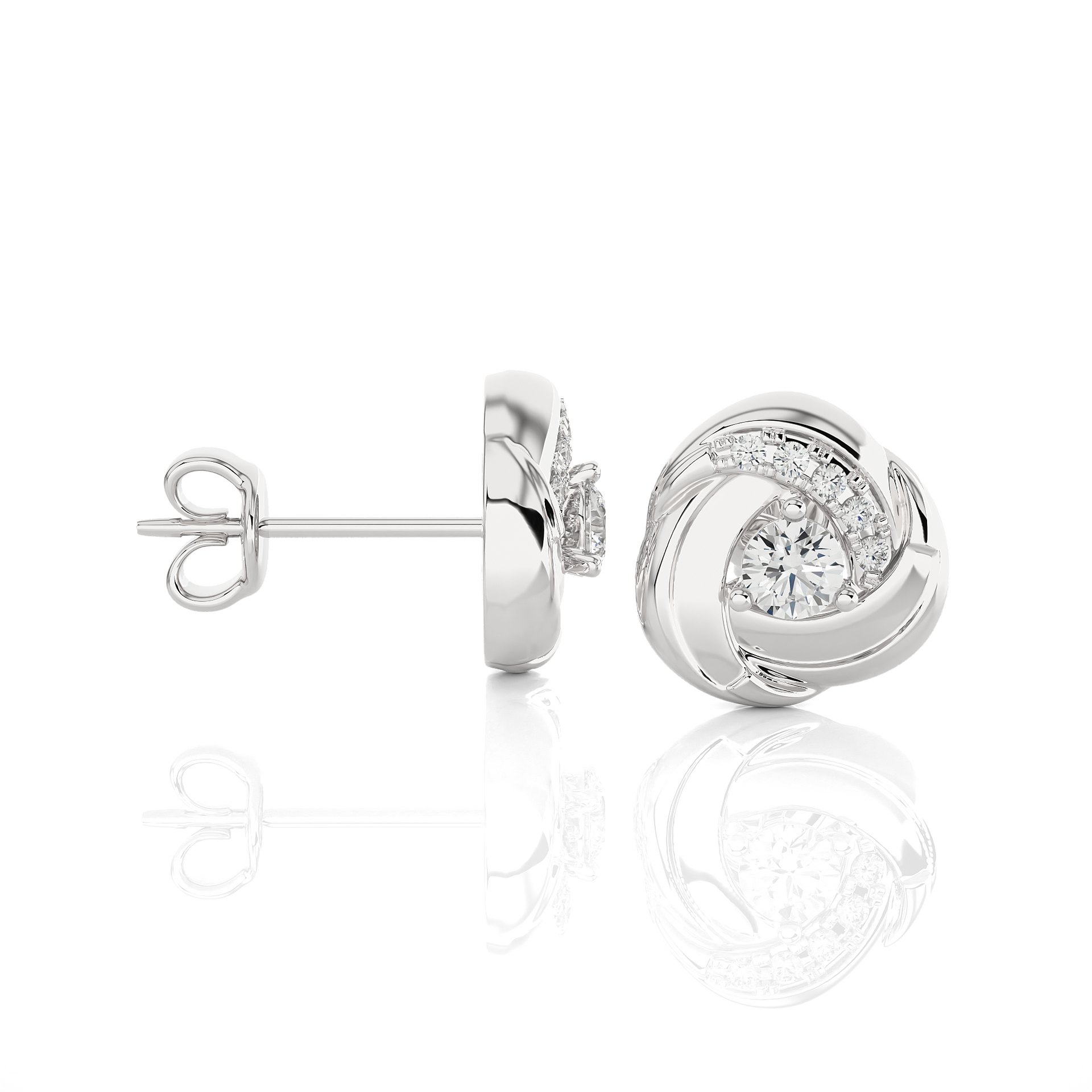 Infinity Love Knot Stud Earrings
