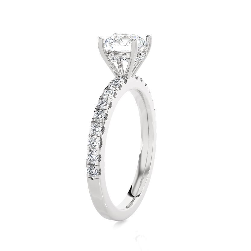 French Pave Engagement Ring