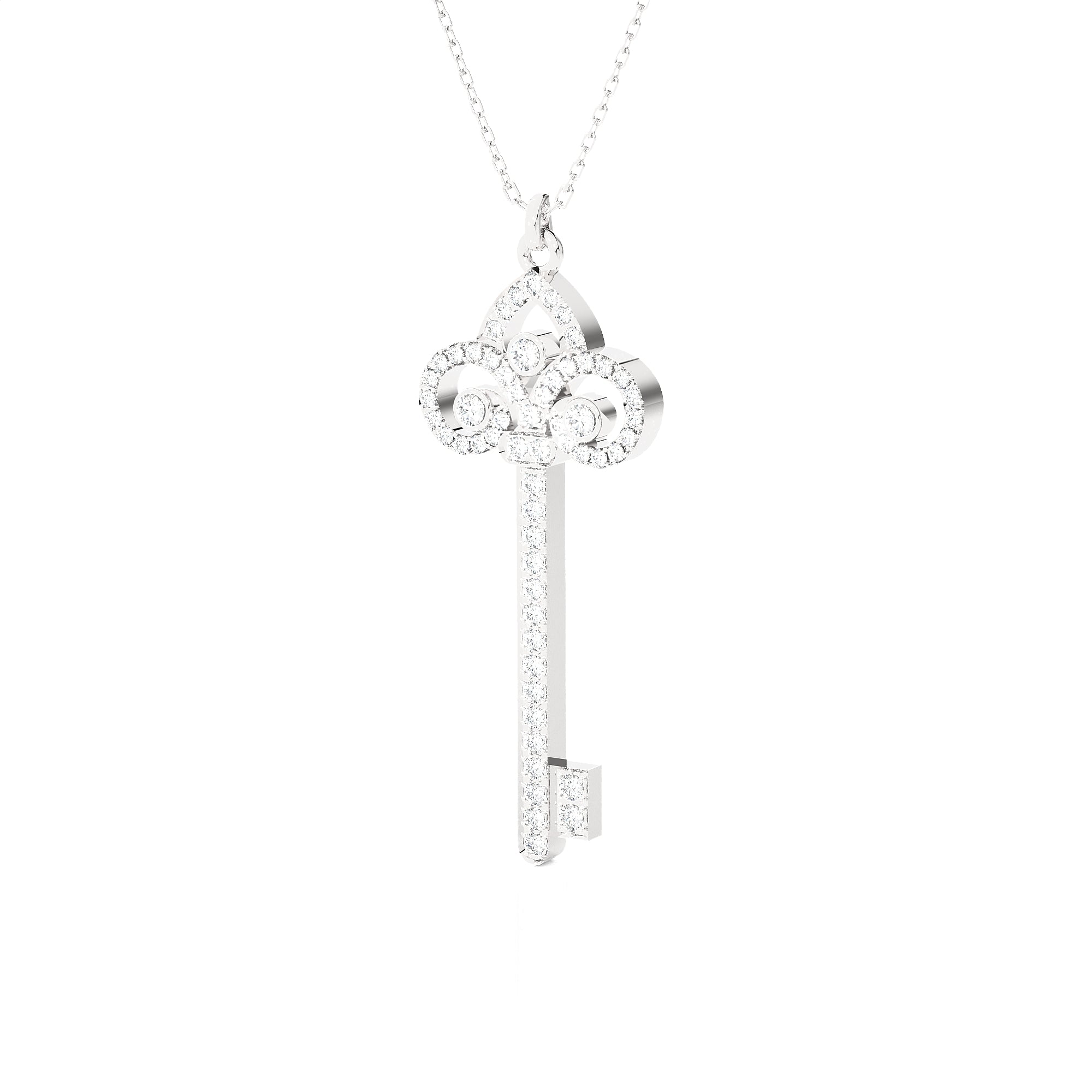 Vintage Key Diamond Necklace Necklace