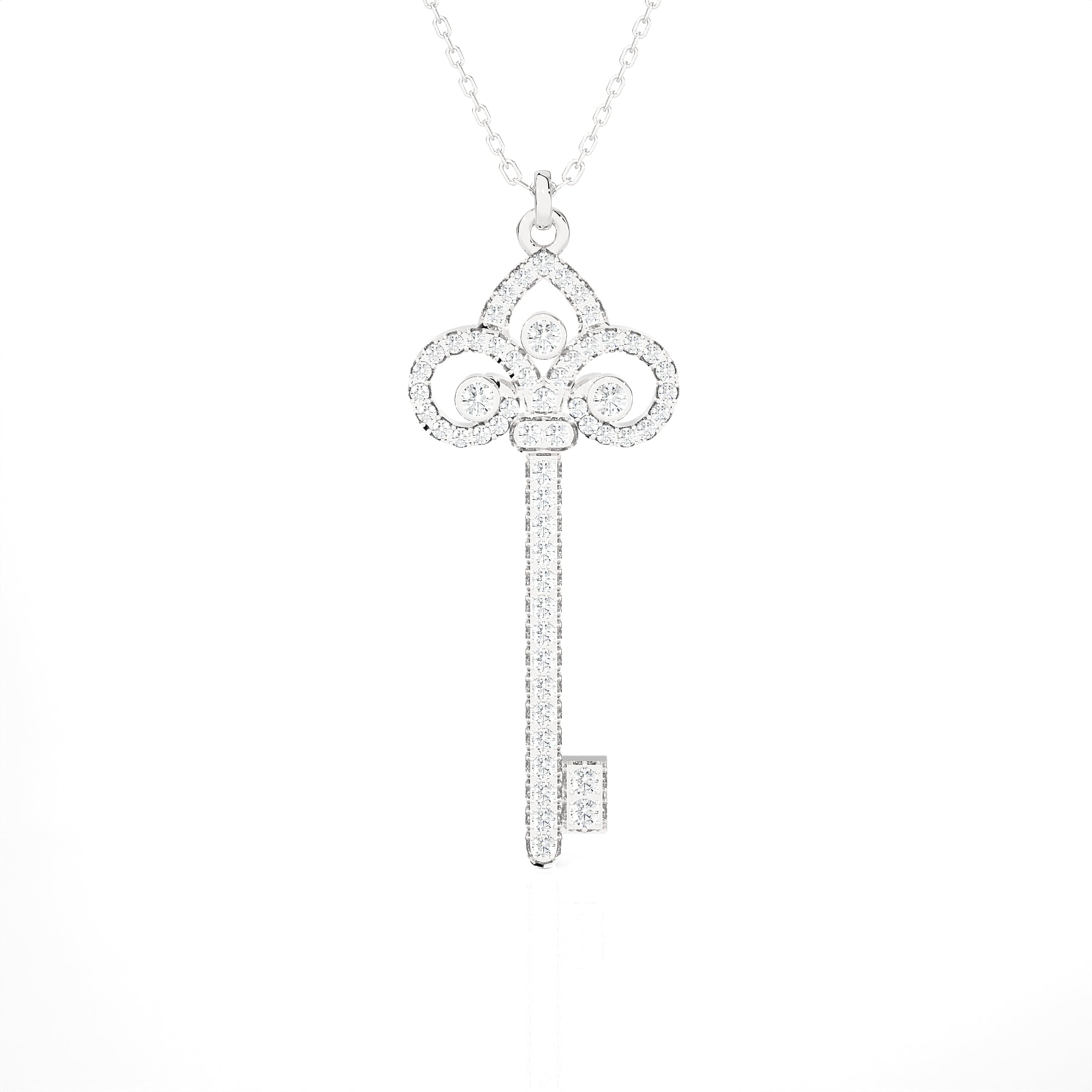 Vintage Key Diamond Necklace Necklace